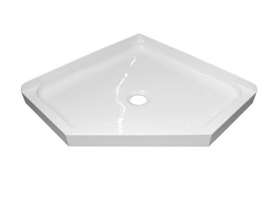 pentagon 45 deg shower tray center waste 900