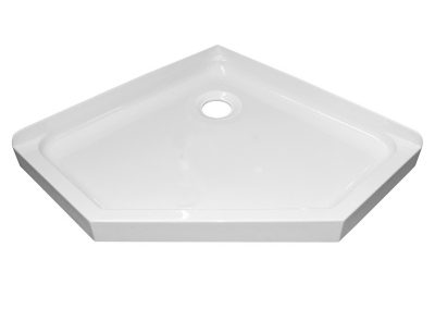pentagon 45 deg shower tray rear waste 1000