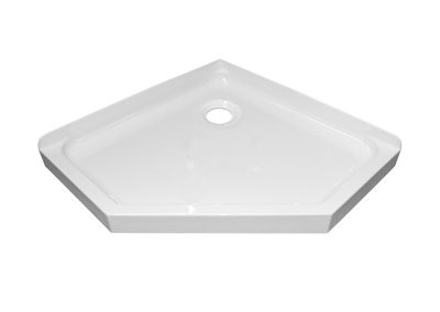 pentagon 45 deg shower tray rear waste 900