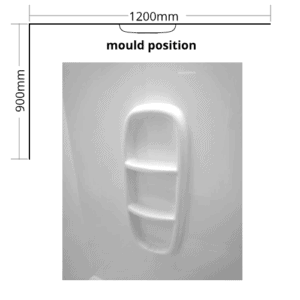 Shower liner 1200 x 900 moulded corner for 1200 x 900 shower enclosure