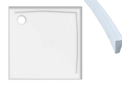 4 lip 900 x 900mm shower tray rear waste with seal