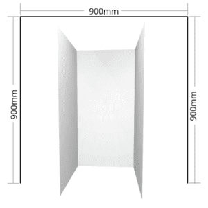Alcove Shower liner 3 sided 900 x 900 x 900 for 900 x 900 Shower Enclosure