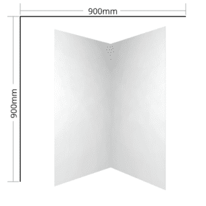 Shower liner 2 sided Corner 900 x 900 flat for 900 x 900 Shower Enclosure