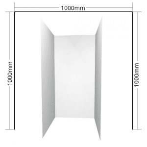 Alcove Shower liner 3 sided 1000x1000x1000 flat