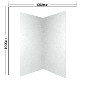 Shower liner 2 sided Corner 1000x1000 flat