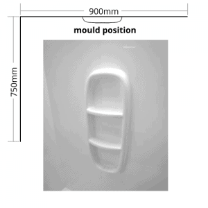 Shower liner 2 sided Corner 900 x 750 moulded for 900 x 750 Shower Enclosure