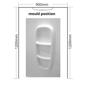 Alcove Shower liner 3 sided 1200 x 900 x 1200 moulded for 1200 x 900 shower enclosure