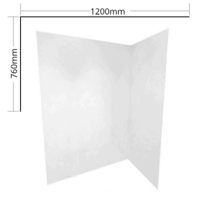 Shower liner corner 2 sided 1200 x 760 flat for 1200x 760 shower enclosure