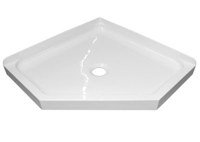 pentagon 45 deg shower tray center waste 1000