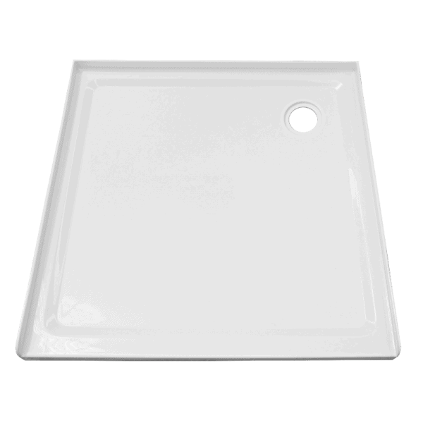 3 sided square 1m x1m RH rear waste shower tray view 2 Henry Brooks