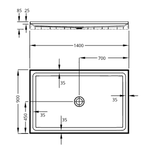 1400 x 900 4 lip Everest tray dimensions
