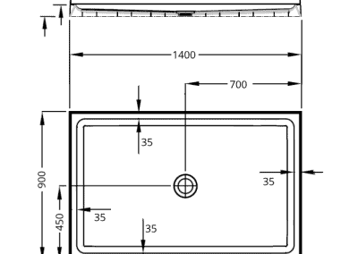 1400 x 900 4 lip Everest tray dimensions