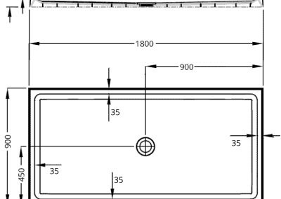 1800 x 900 4 lip Everest tray dimensions