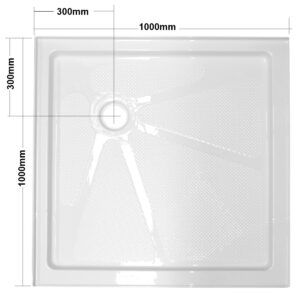 1000x1000 square textured shower tray dimensions Henry Brooks
