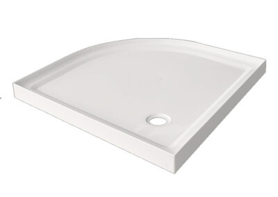 Curved continuous 900x900 rear waste tray